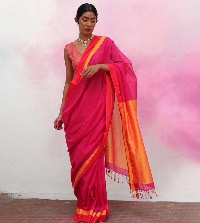 chidiyaa multicolor holika gulali handwoven cotton saree