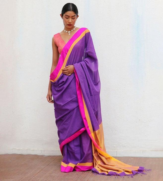 chidiyaa multicolor holika lia handwoven cotton saree