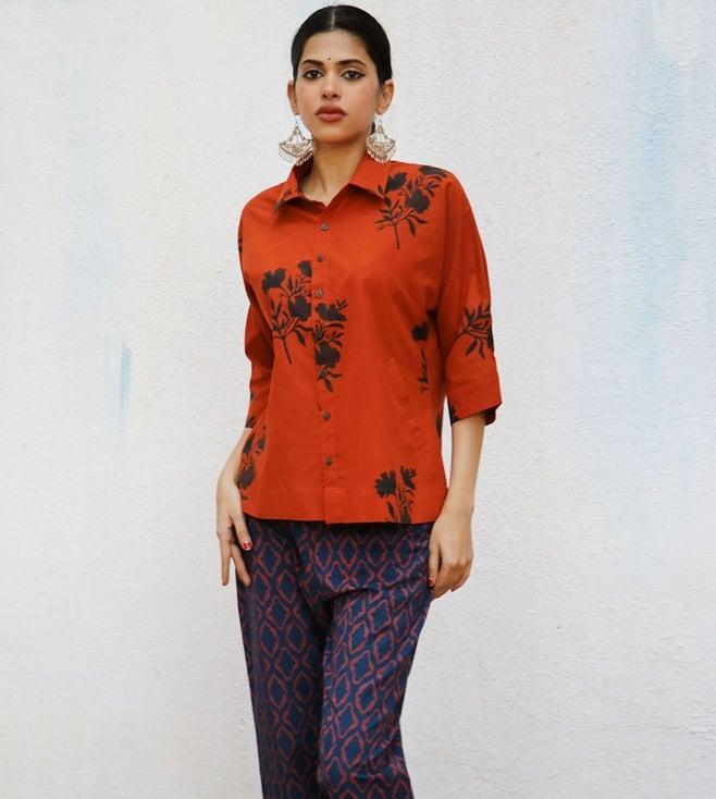 chidiyaa nomad zairah blockprinted cotton shirt top