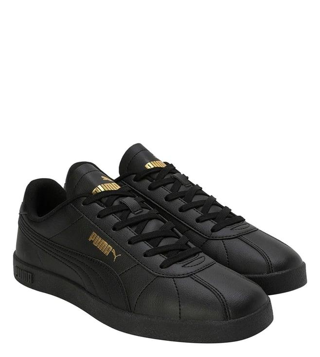 puma unisex puma club ii black & gold sneakers