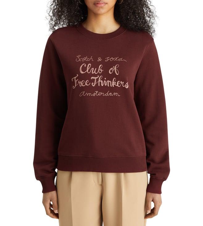 scotch & soda bordeaux chest artwork print regular fit sweatshirt