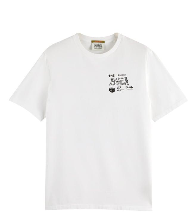 scotch & soda white front back artwork print regular fit t-shirt