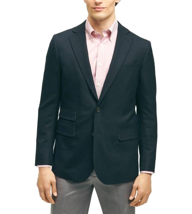 brooks brothers navy regular fit classic fit stretch wool hopsack sport coat