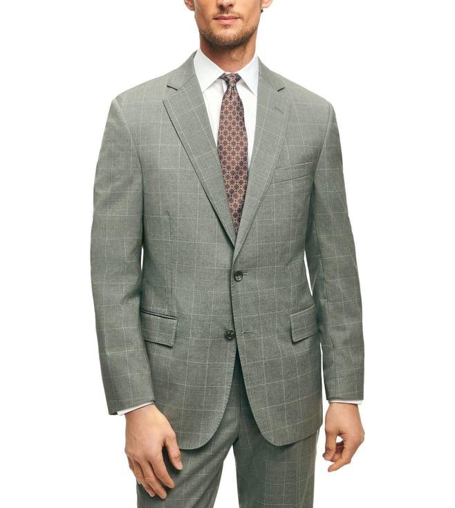 brooks brothers grey regular fit regent fitted 1818 suits sport coat