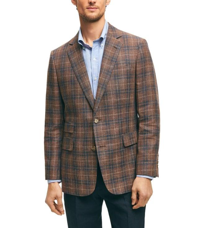 brooks brothers brown regular fit hopsack regent sport coat