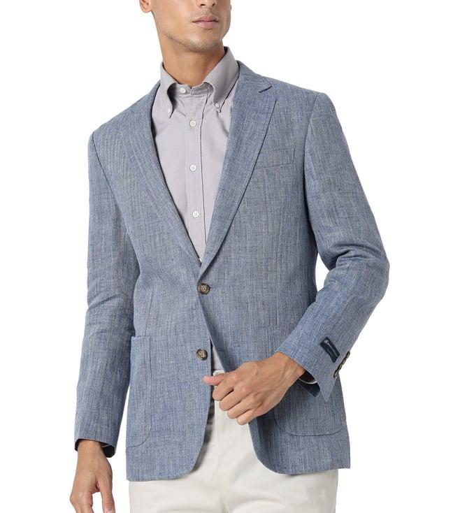 brooks brothers blue regular fit regent regular-fit linen sport coat