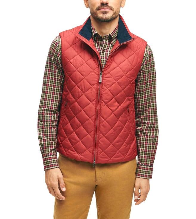 brooks brothers red regular fit diamond quilted vest