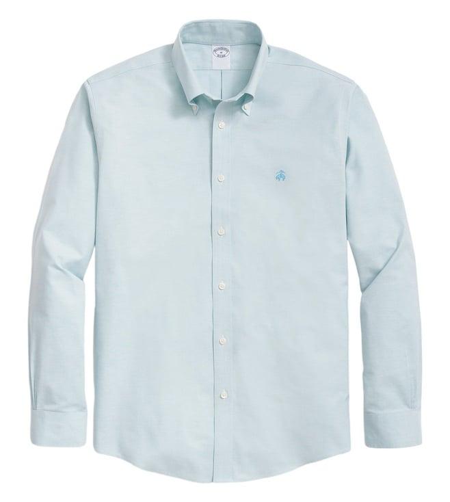 brooks brothers blue regular fit sport shirt