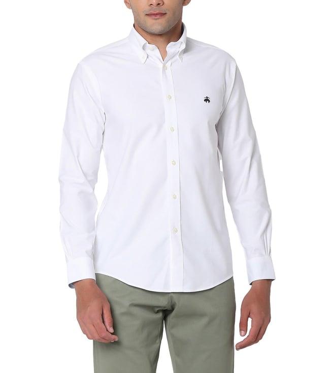 brooks brothers white regular fit sport shirt