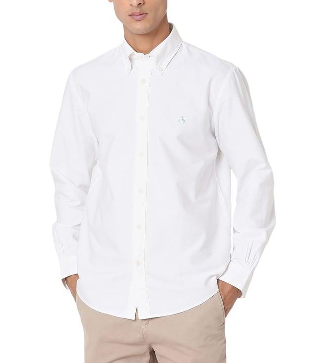 brooks brothers white regular fit sport shirt