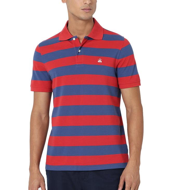 brooks brothers blue regular fit polo t-shirts