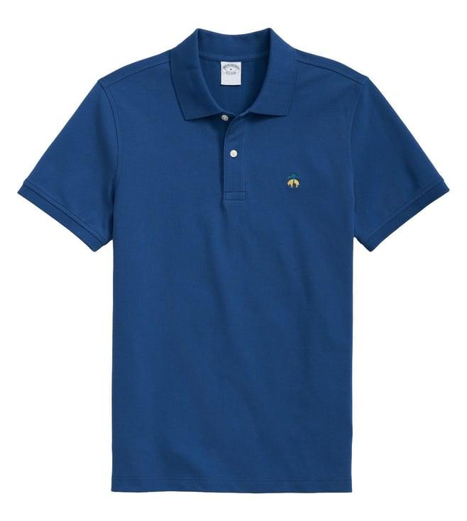 brooks brothers blue regular fit polo t-shirts