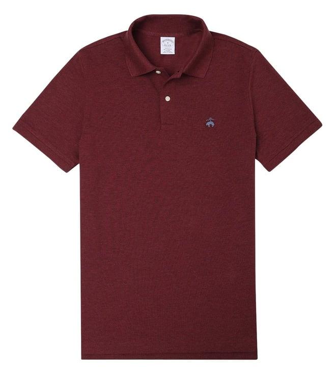 brooks brothers maroon slim fit polo t-shirts