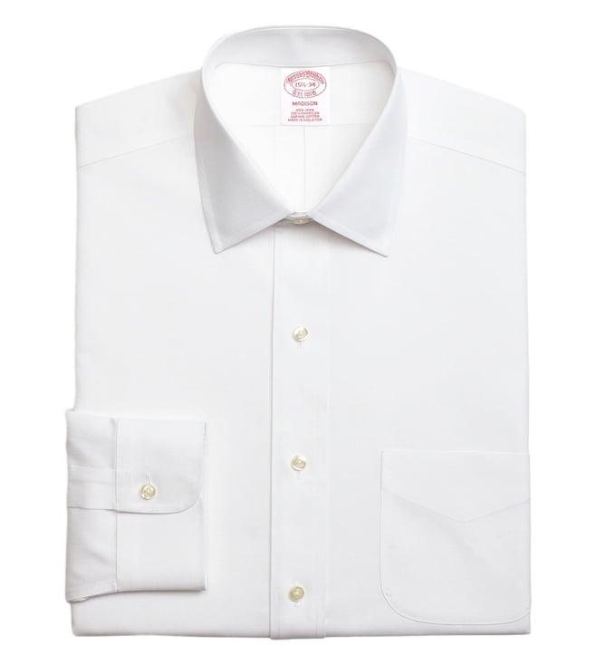 brooks brothers white regular fit dress shirt