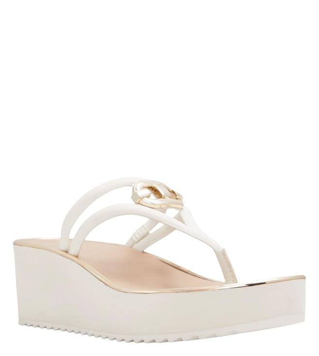 aldo women's albobrenna white t-strap sandals