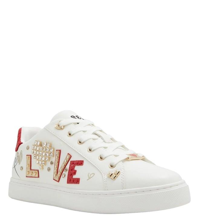 aldo women's digiheart white embellished sneakers