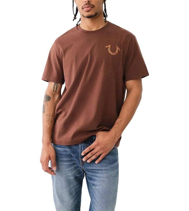 true religion brown logo regular fit t-shirt