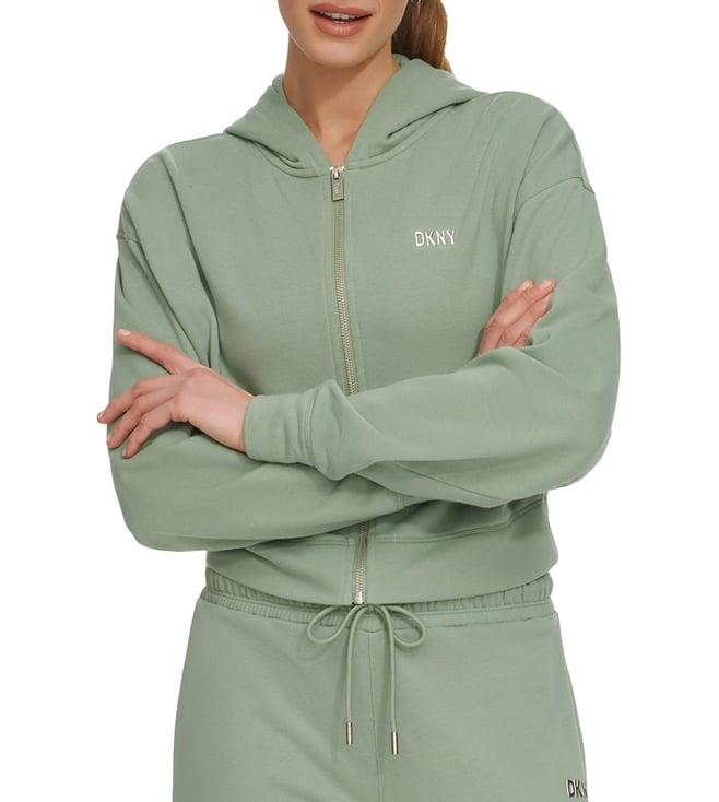 dkny green regular fit hoodie