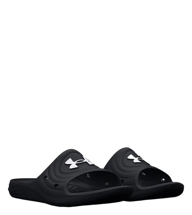 under armour women's locker iv sl black logo slide sandals