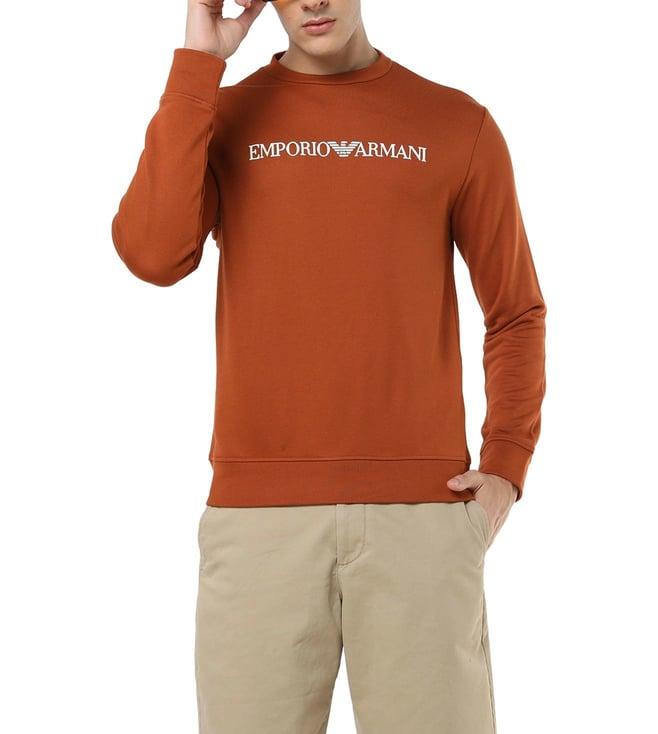 emporio armani beige regular fit blended sweatshirt