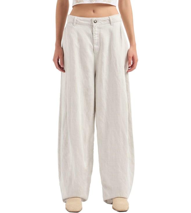 emporio armani grey full length pants