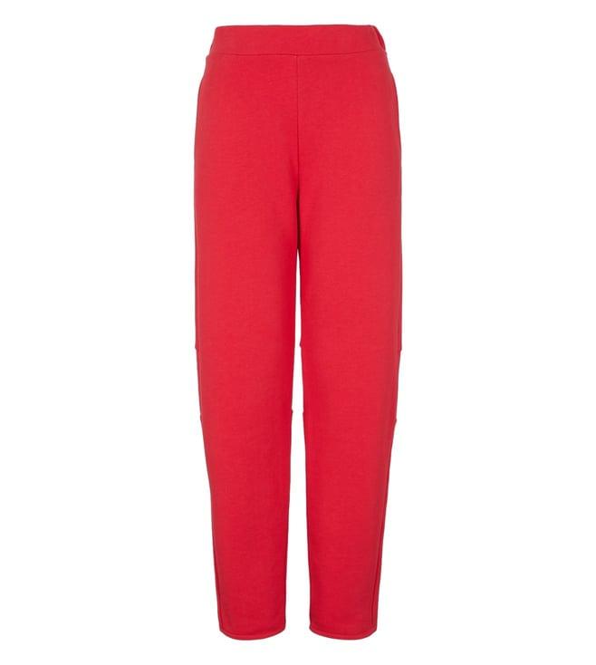 emporio armani red full length solid pattern lounge pants