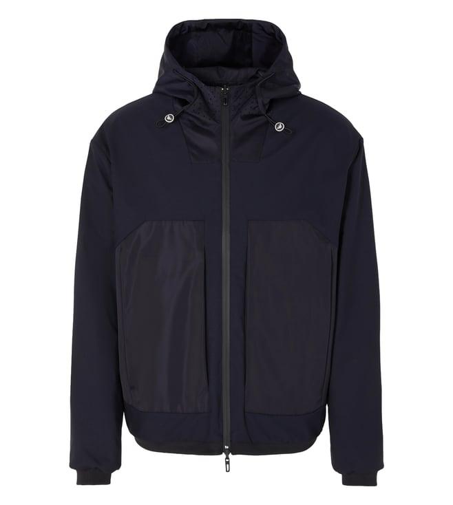 emporio armani blue travel essential regular fit blended blouson