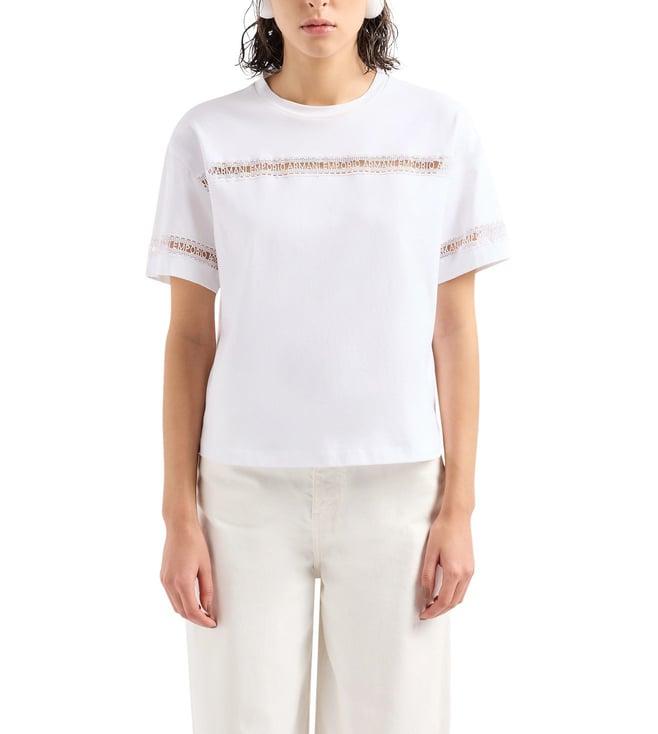 emporio armani white half sleeves t-shirt