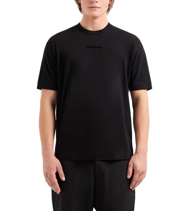 emporio armani black cotton regular fit t-shirt