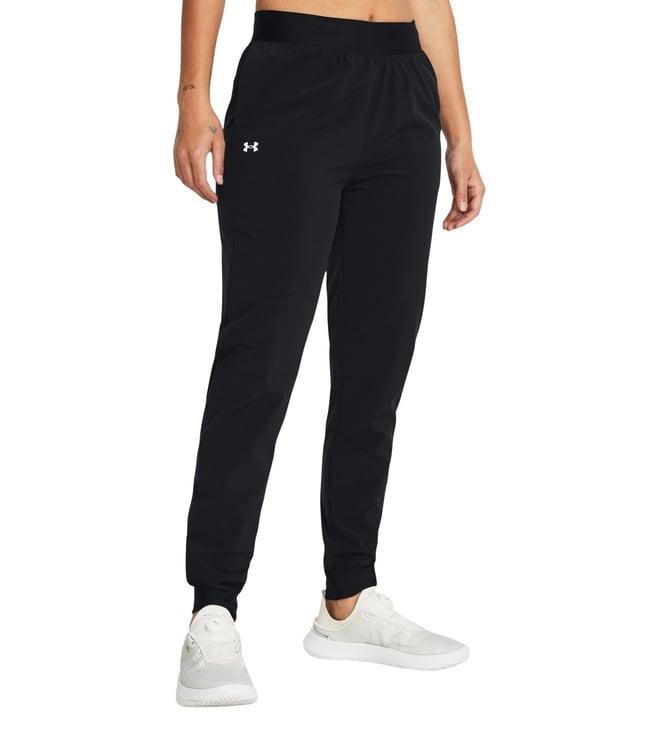 under armour black armoursport high-rise woven pants