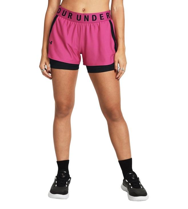 under armour pink play up 2-in-1 shorts