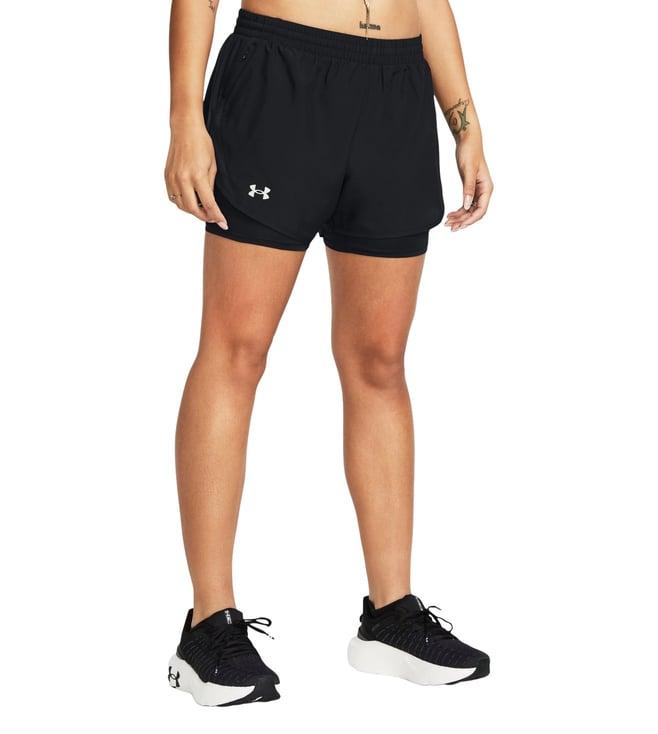 under armour black fly-by 2-in-1 shorts