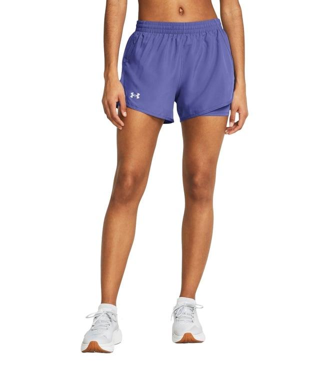 under armour purple fly-by 2-in-1 shorts