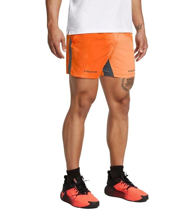 under armour orange project rock ultimate 5" training printed shorts