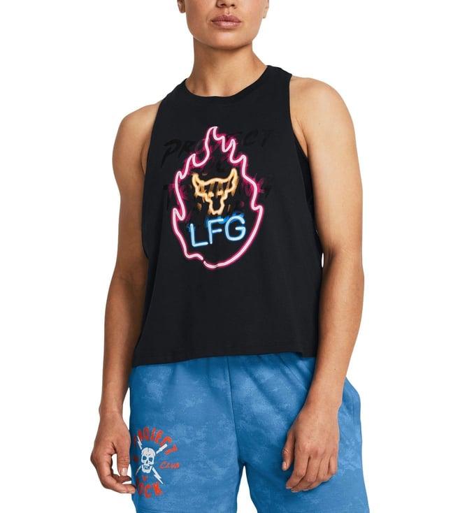 under armour black project rock neon flame tank