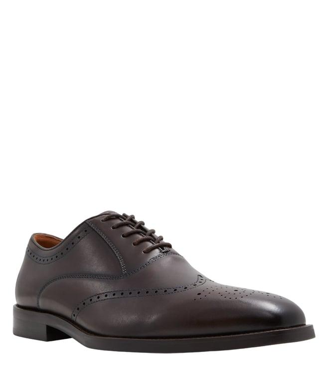 aldo men's donald dark brown dress brogue shoes