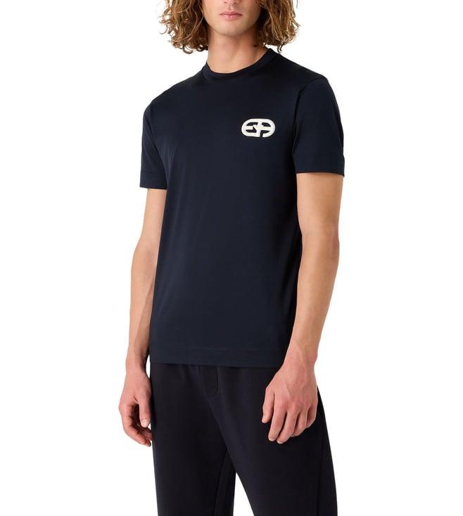 emporio armani navy recreate capsule regular fit blended t-shirt