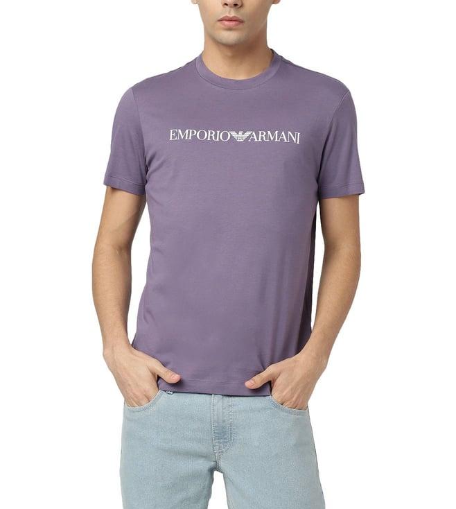 emporio armani purple half sleeves t-shirt