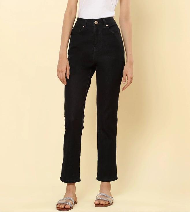 label ritu kumar black corduroy straight leg pants