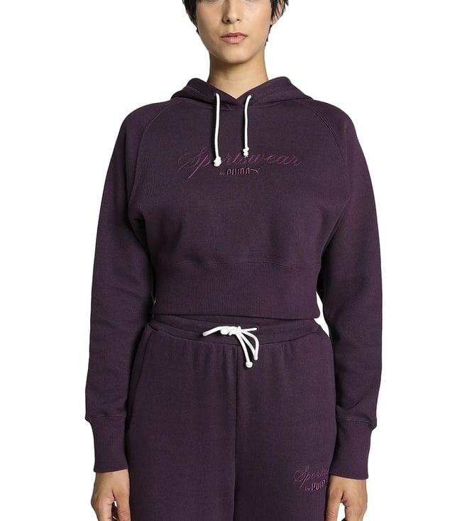 puma purple classics relaxed fit hoodie