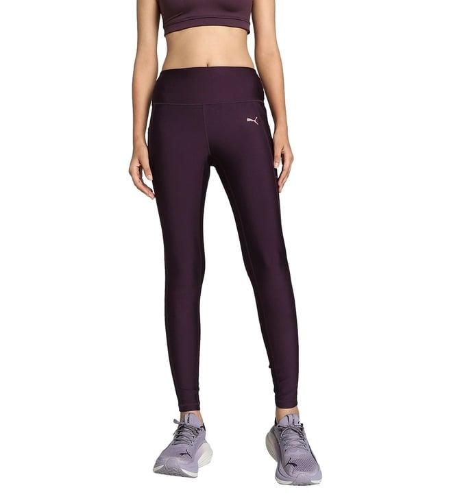 puma purple fire glow run ultraform skinny fit running tights