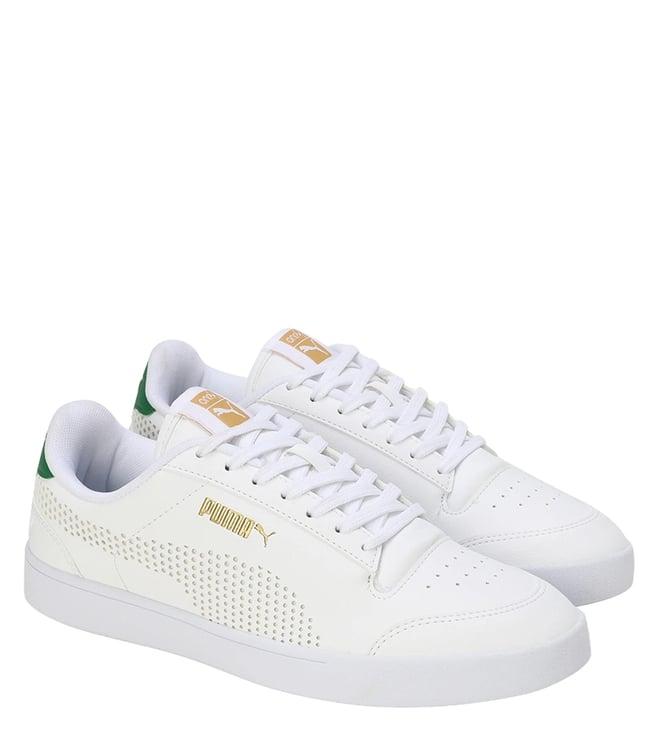 puma white & team gold shuffle one8 v4 better men's sneakers