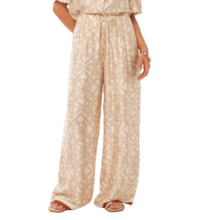 forever new bronte geo serena printed regular fit drawstring trousers