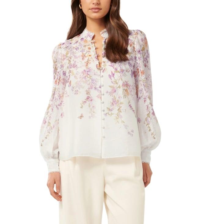 forever new lilac oxley floral emma trimmed regular fit blouse top