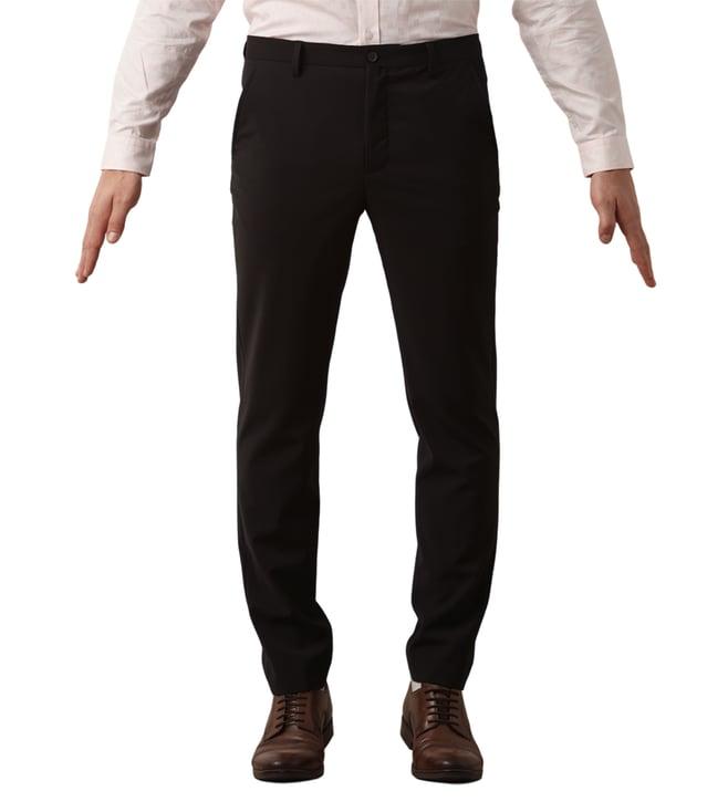 selected homme black slim fit flat front trousers