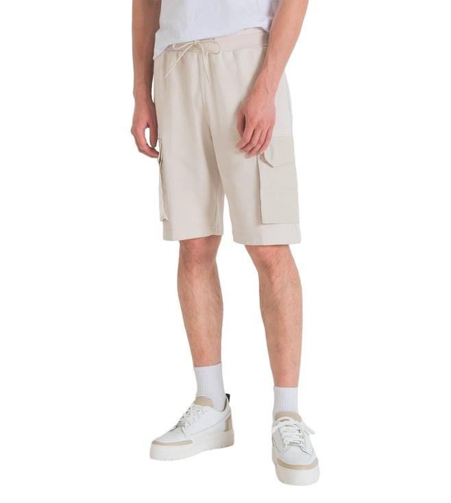 antony morato beige regular fit bermuda shorts