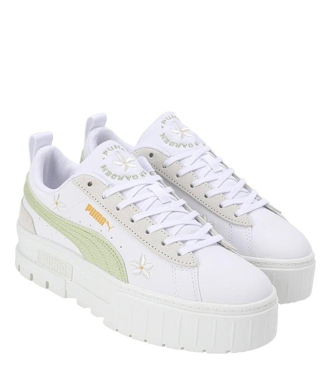 puma women's mayze embroidery white sneakers