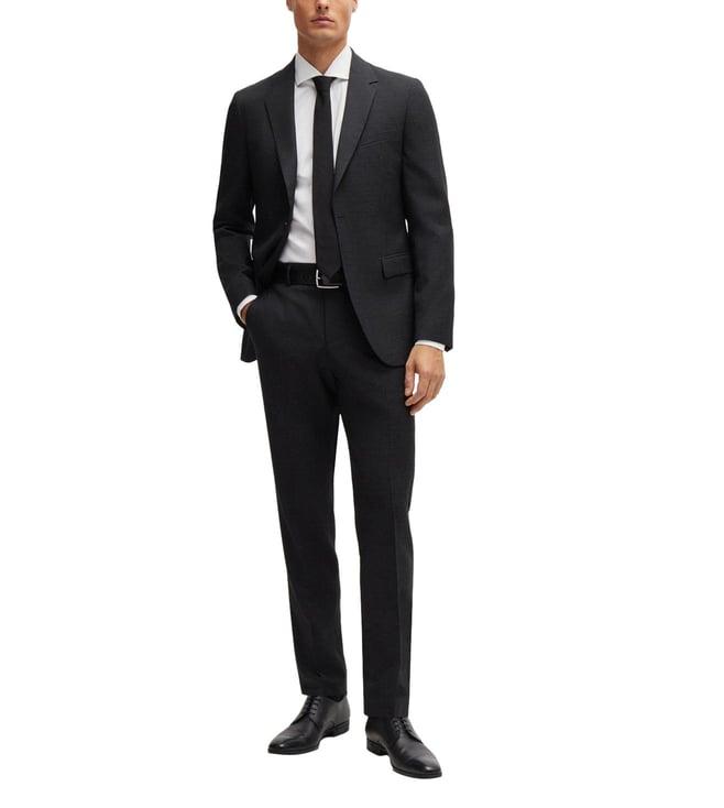 boss black micro patterned slim fit suit