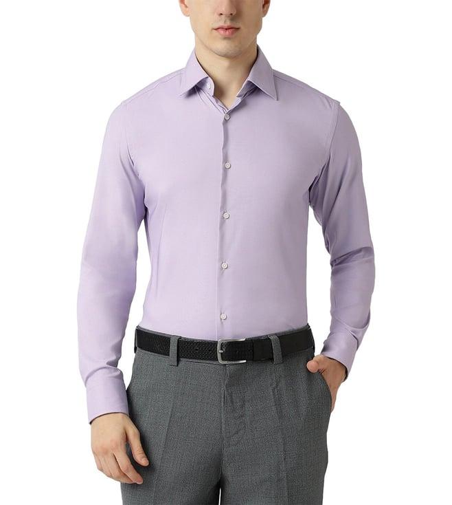 boss light pastel purple slim fit shirt