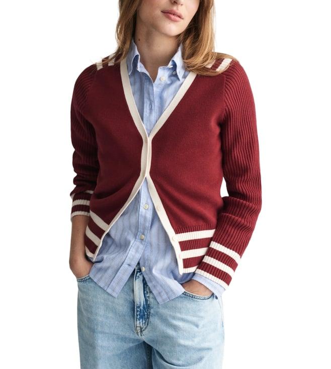 gant red regular fit cardigan